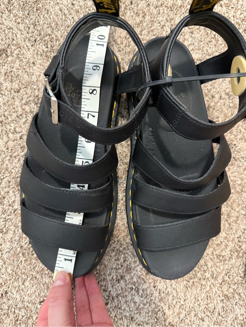 Dr Martens Black Leather Blair Sandals 8 - Picture 7 of 7